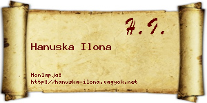 Hanuska Ilona névjegykártya